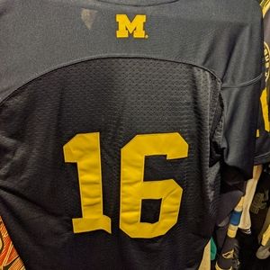 University of Michigan Michigan Wolverines #16 Football Jersey Adidas Blue